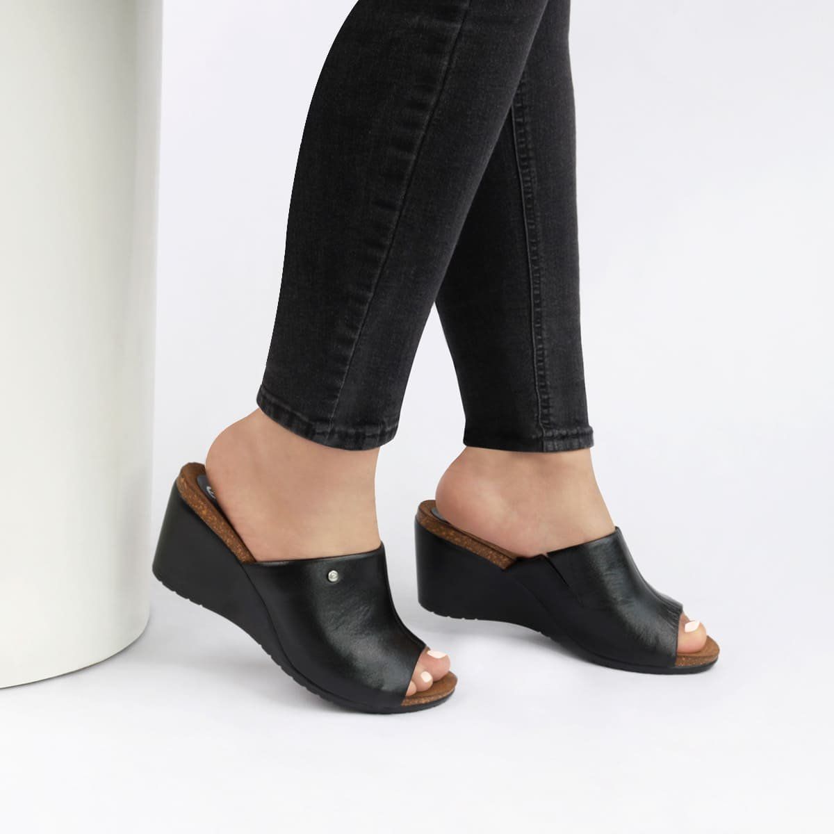 ECCO - Sandalias Mujer Ecco Sofi39 Negro Cuero Charol