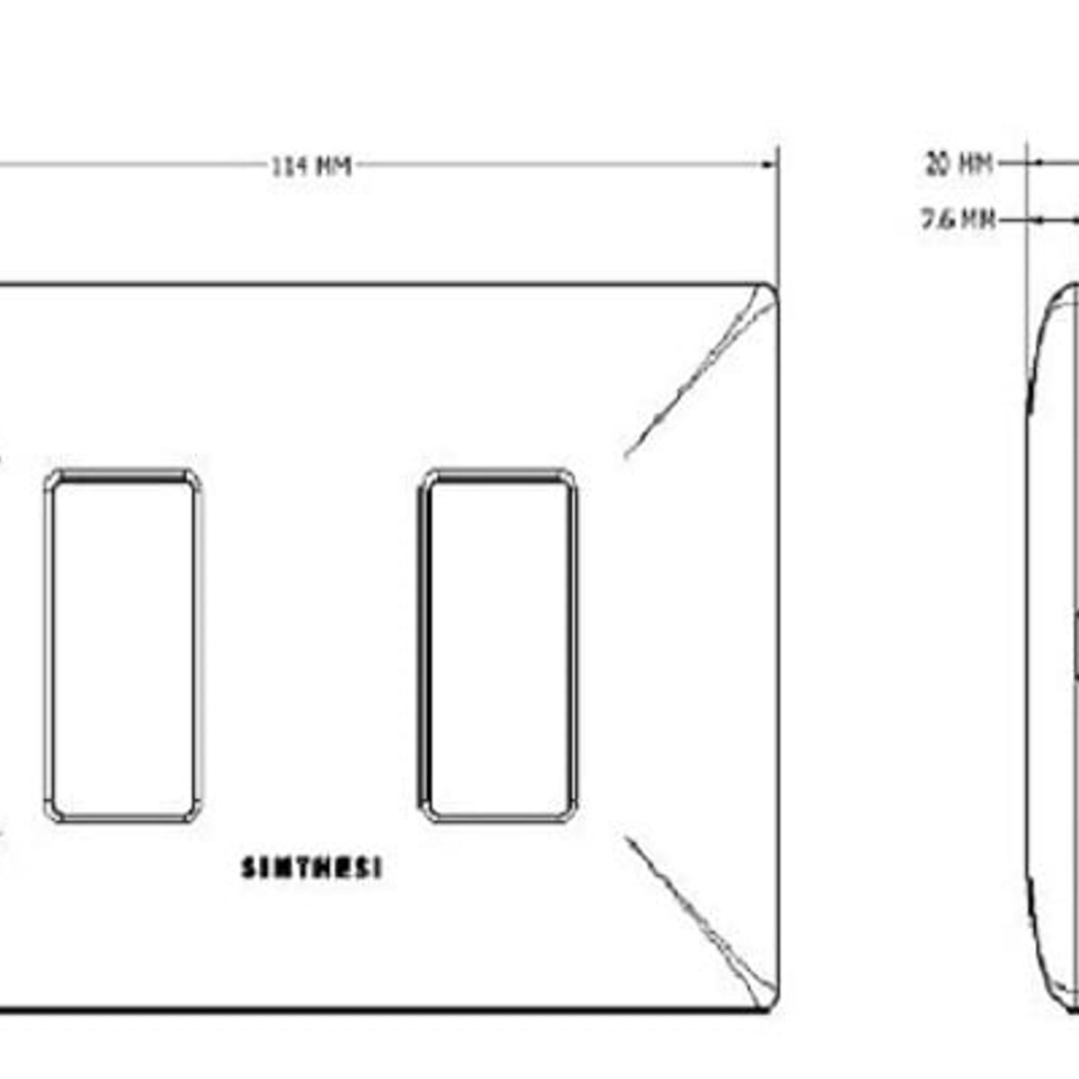 SINTHESI - PLACA SIMPLE DE 1 ESPACIO S17 BLANCO SINTHESI