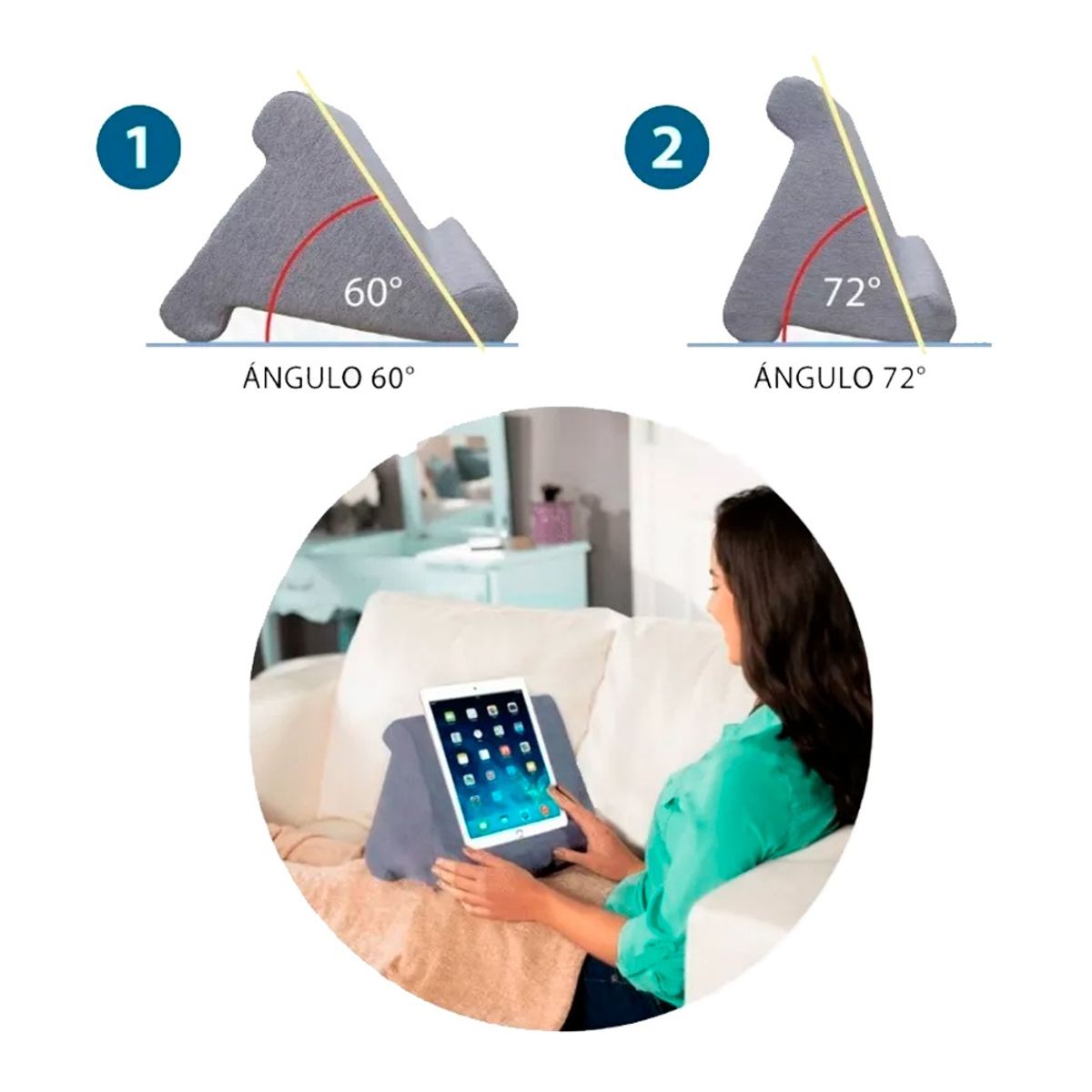 TERAFLEX - COJIN PORTA TABLET / SMARTPHONE / 3 ANGULOS DE VISION / TERAFLEX