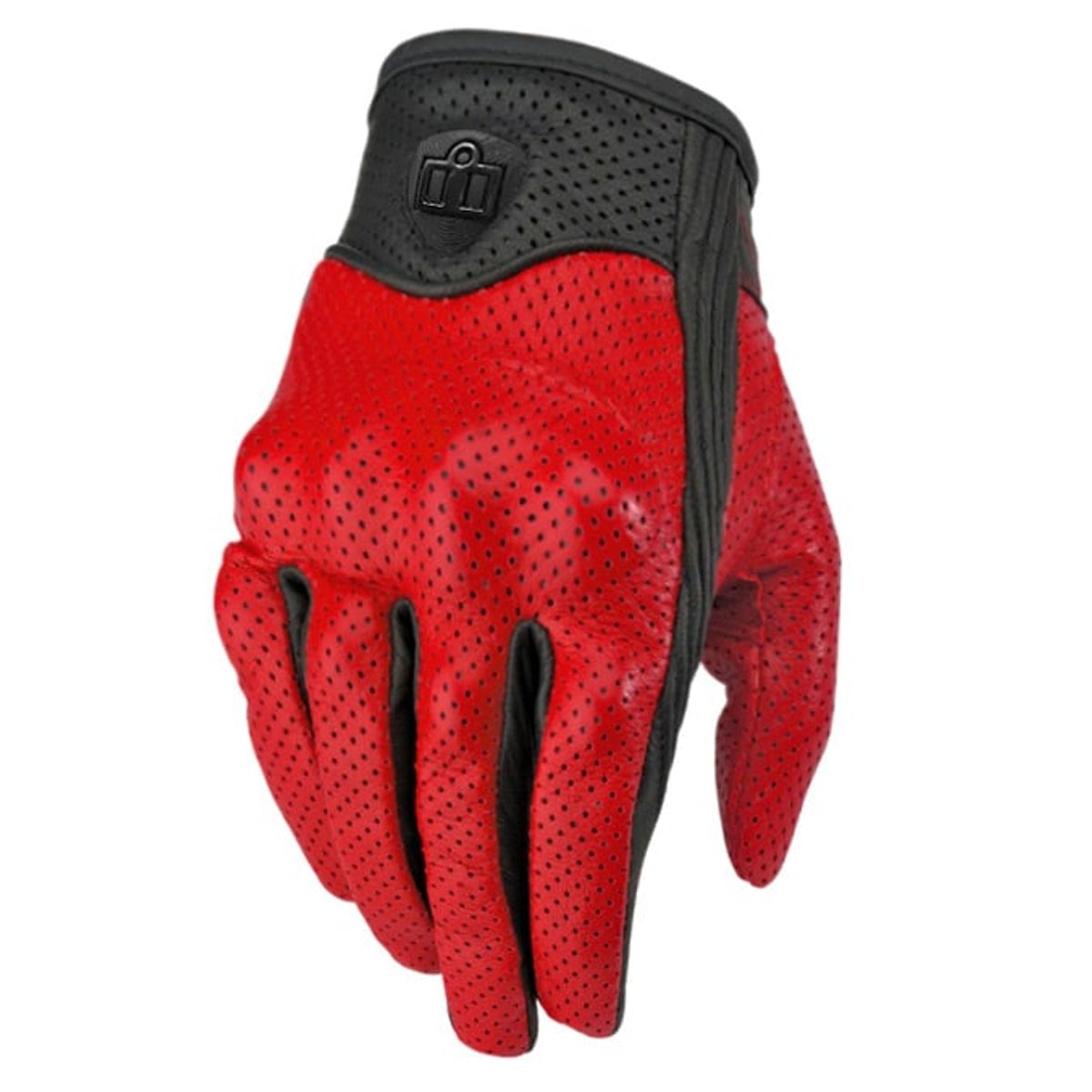 ICON - GUANTES DE CUERO PARA MOTO ICON PERSUIT - ROJO