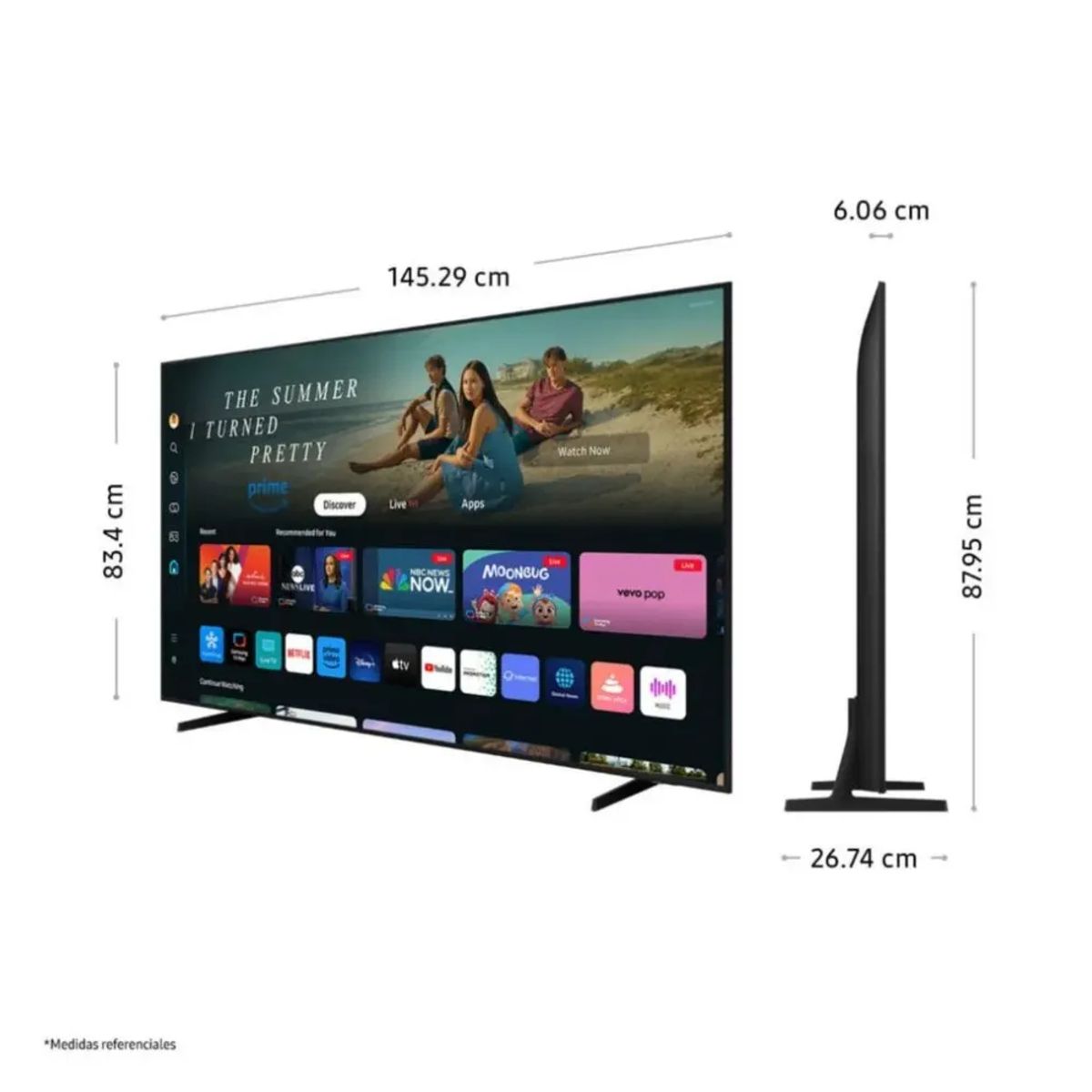 SAMSUNG - Televisor Samsung LED 65'' Crystal UHD 4K 65DU7000 Tizen OS Smart TV - Nuevo 2024