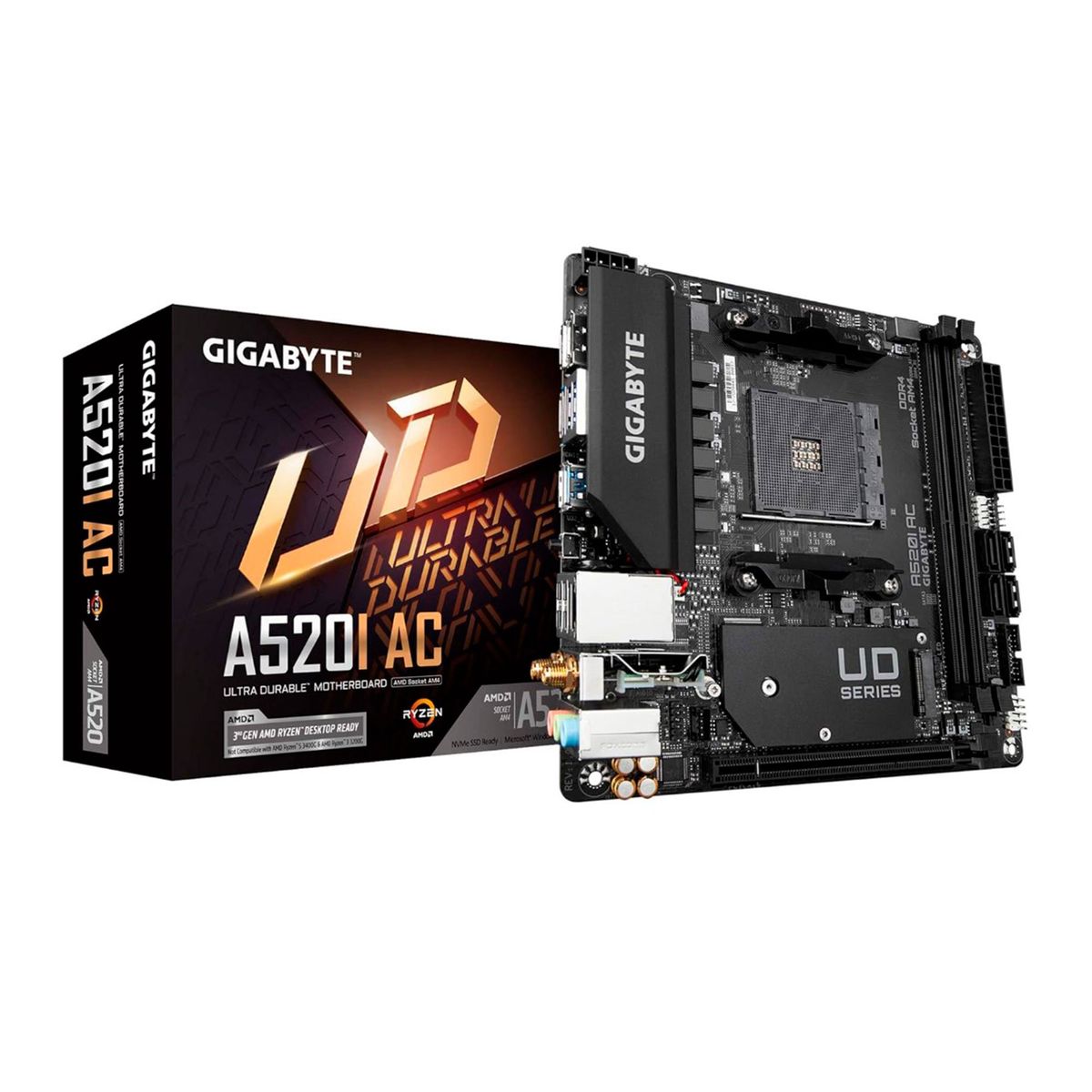 GIGABYTE - PLACA MADRE GIGABYTE AMD A520 AM4 DDR4  PN A520I AC