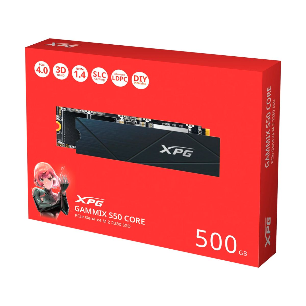 XPG - UNIDAD SSD PCIE GEN4 X4 M2 2280 500GB NEGRO PN SGAMMIXS50C-500G-CS