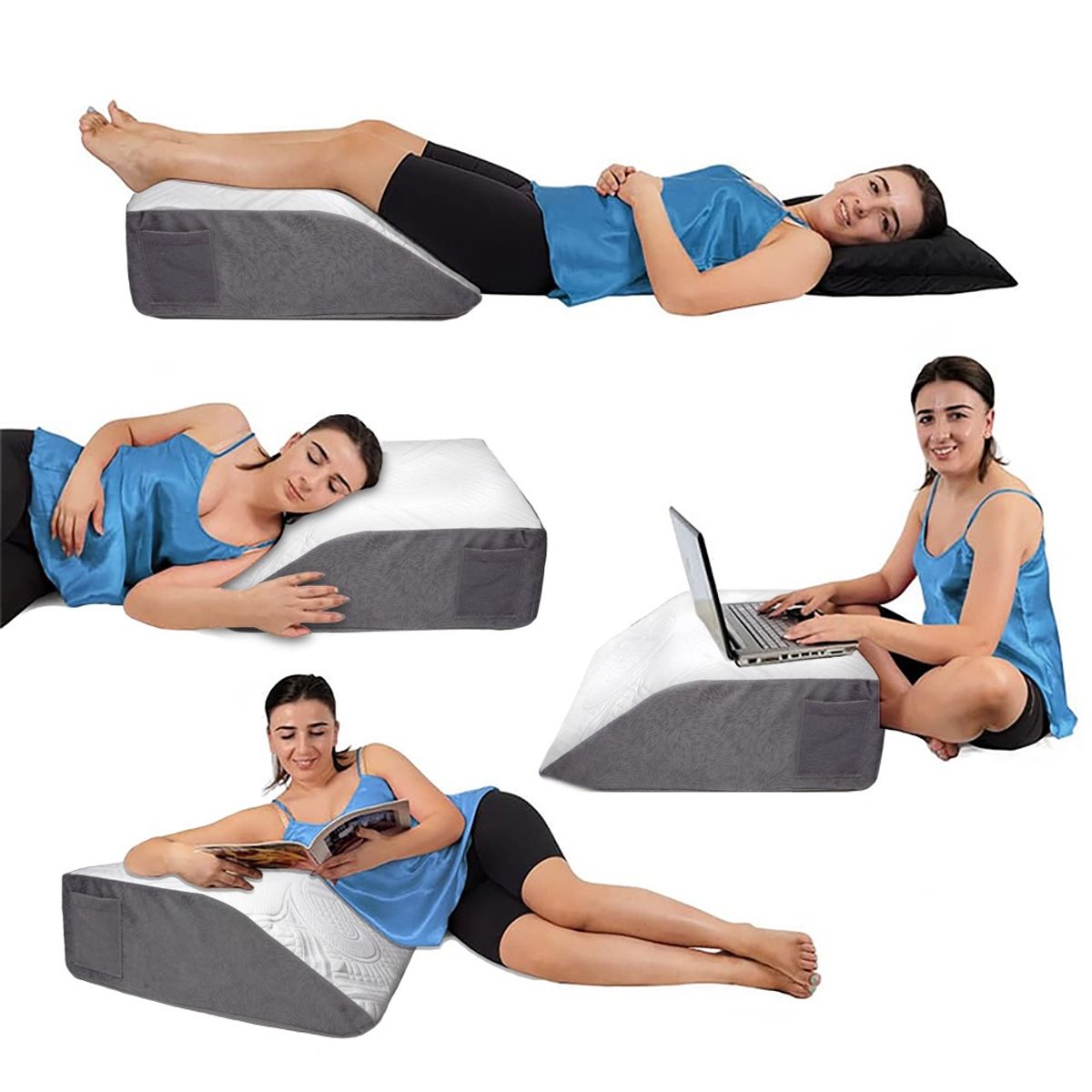 TERAFLEX - COJIN MULTIUSOS ANTIVARICES MEMORY FOAM  ALIVIA VARICES  60x50x20