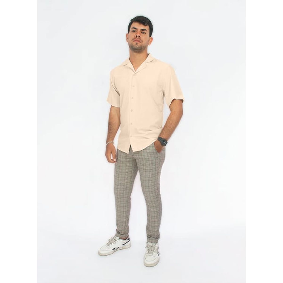DM DEXMEN - Camisa Dexmen Seda Star Beige