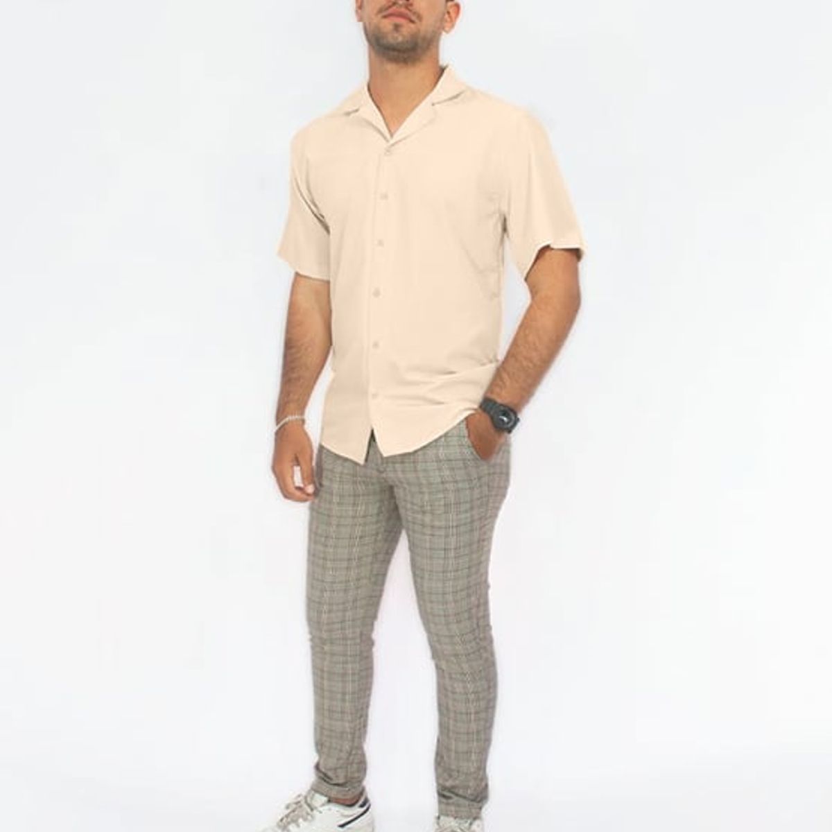 DM DEXMEN - Camisa Dexmen Seda Star Beige