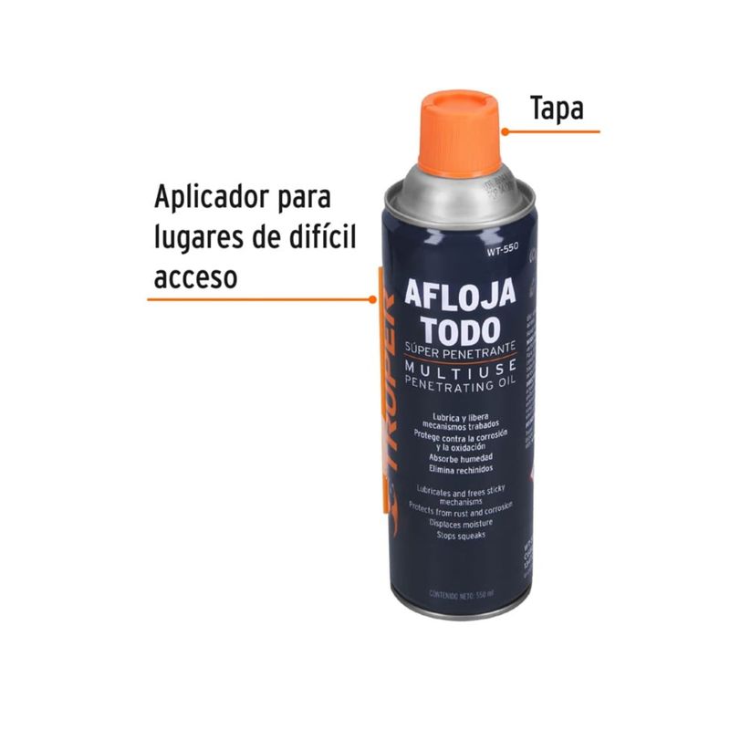 TRUPER - Afloja todo 550 ml (19 oz) rendidor, SRAY Aflojatodo truper