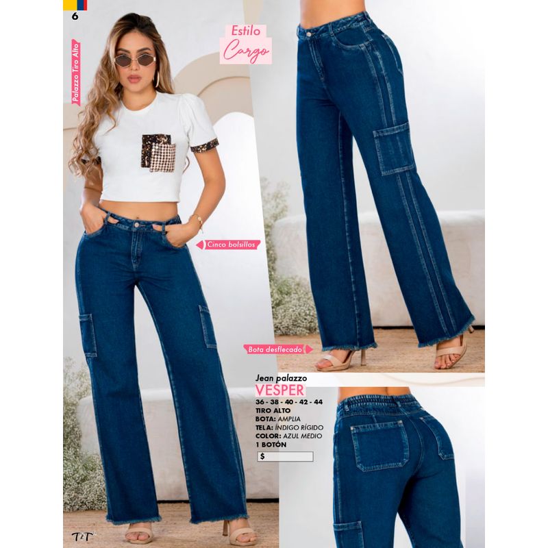 Pantalón Palazzo Pantalones Jeans Saga Falabella Mom Jeans