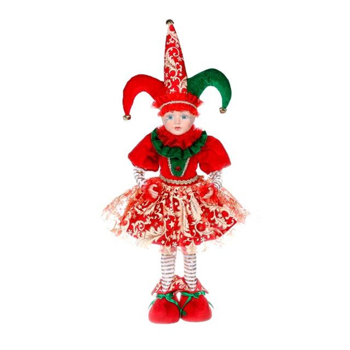 PANADECOR - Arlequina Rojo Y Verde 53Cm Panadecor Muñecos Decorativos Pvc