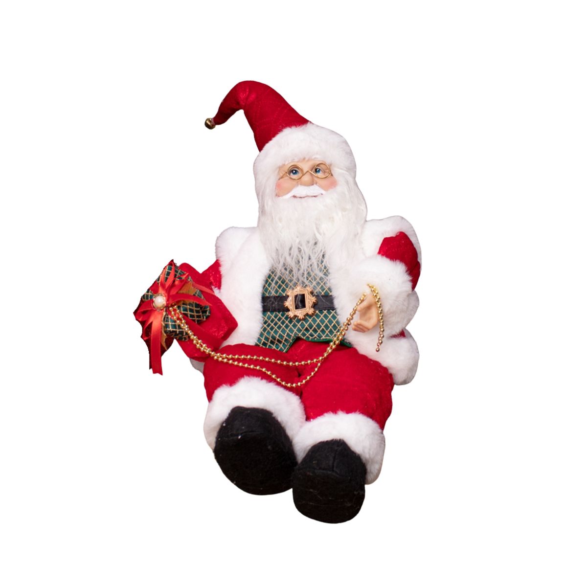 PANADECOR - Figura Decorativa Panadecor Papa Noel Musical Sentado Rojo 35Cm Pvc