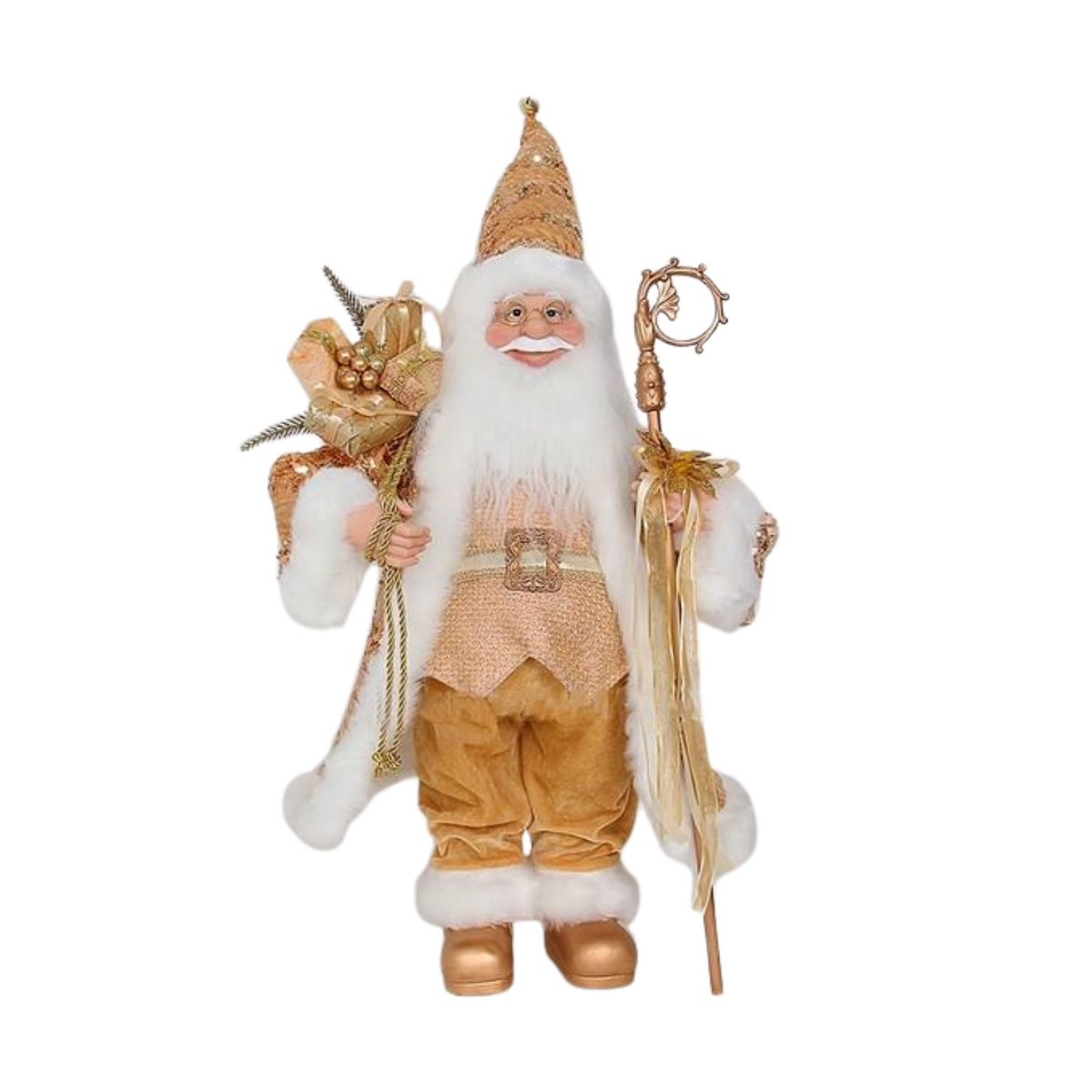 PANADECOR - Figura Decorativa Panadecor Mamá Noela Sentada Dorado 45Cm Poliresina