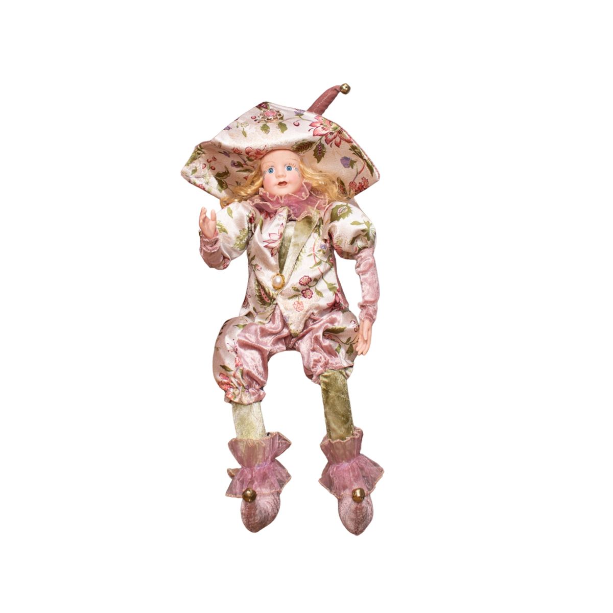 PANADECOR - Arlequín Verde Y Rosado Musical 70Cm Panadecor Muñecos Decorativos Pvc