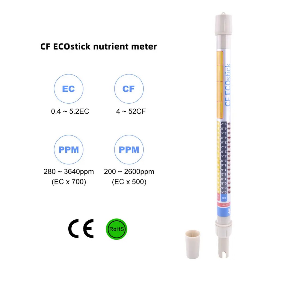 OEM - Medidor de Nutrientes Hidróponico Hidroponía EC PPM CF ECOstick