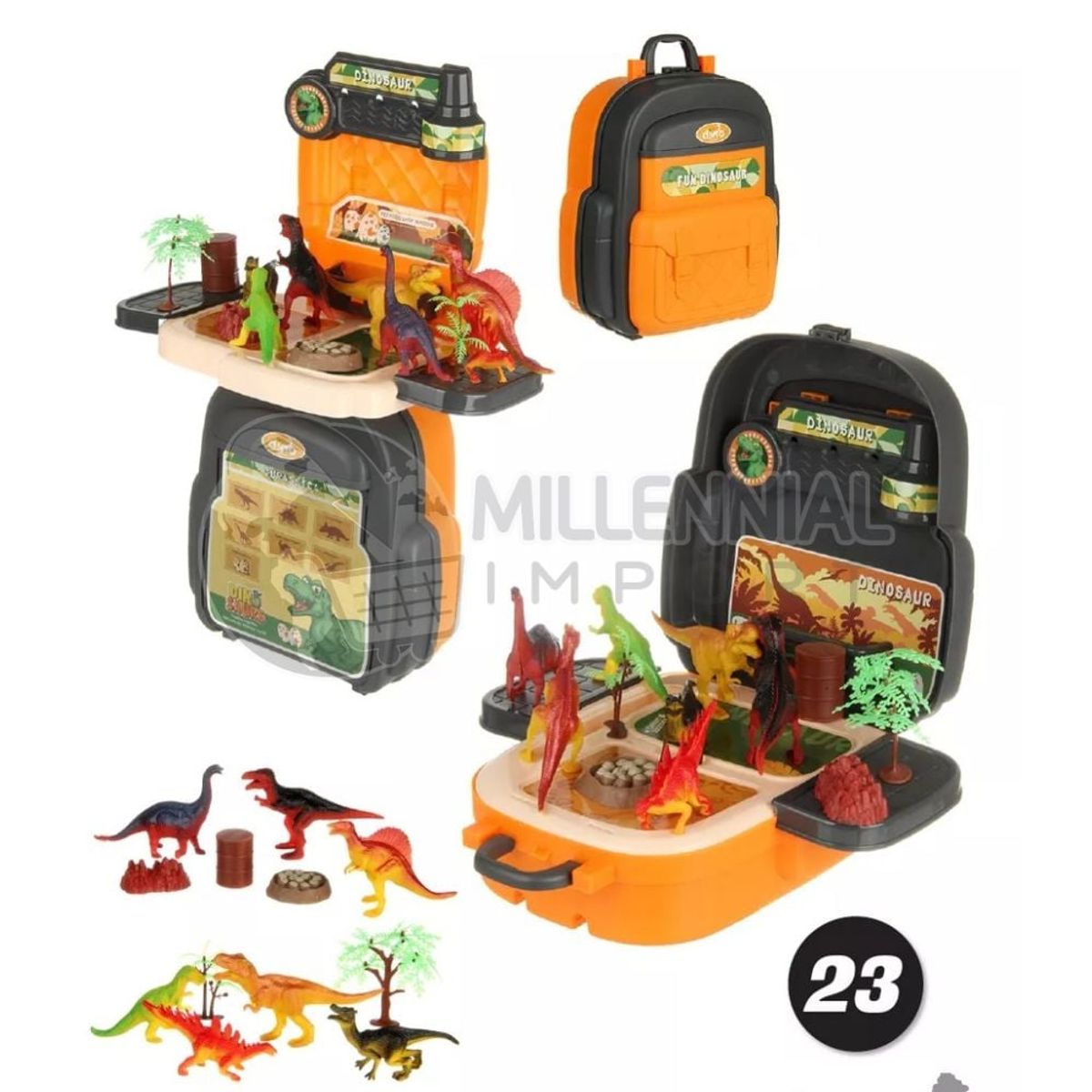 GENERICO - Mochila Maletín 4 en 1 Set de Dinosaurios para Niños