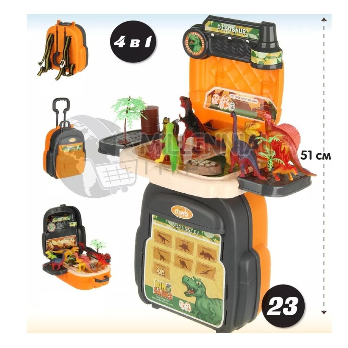 GENERICO - Set de Dinosaurios Mochila Maletín Juguete Para Niños