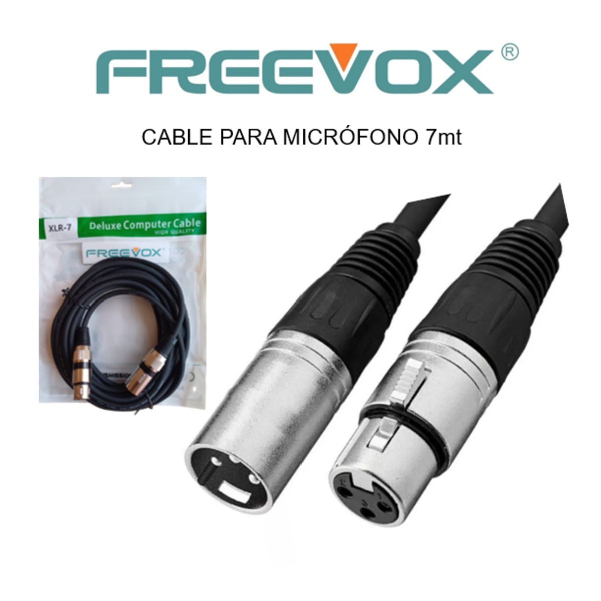 FREEVOX - CABLE FREEVOX PARA MICROFONO 7M  XLR Macho a XLR Hembra