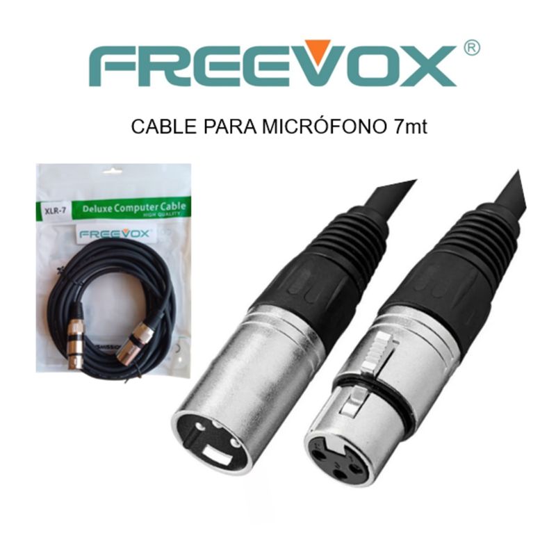 FREEVOX - CABLE FREEVOX PARA MICROFONO 7M  XLR Macho a XLR Hembra
