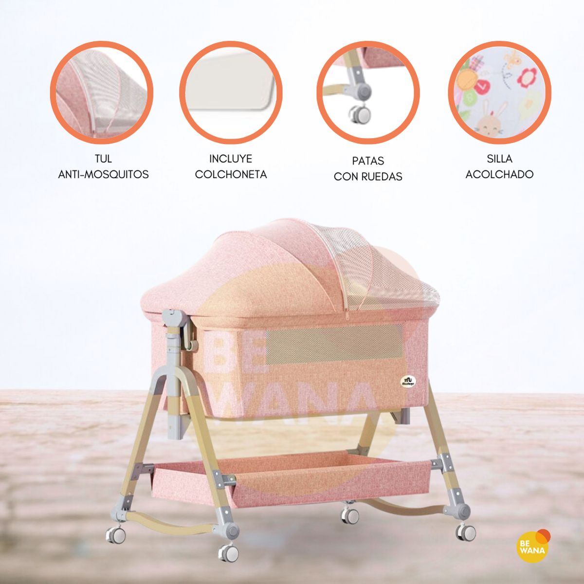 INFANTI - Cuna Colecho para Bebé «NEST» Pink
