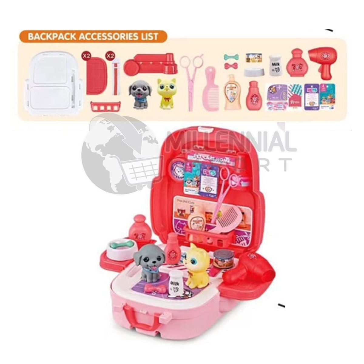 GENERICO - Mochila de Accesorios de Veterinaria Pets para Niñas