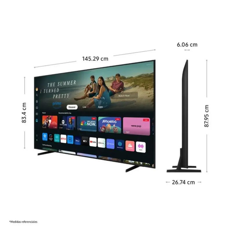 SAMSUNG - Televisor Samsung LED 65'' Crystal UHD 4K 65DU7000 Tizen OS Smart TV - Nuevo 2024