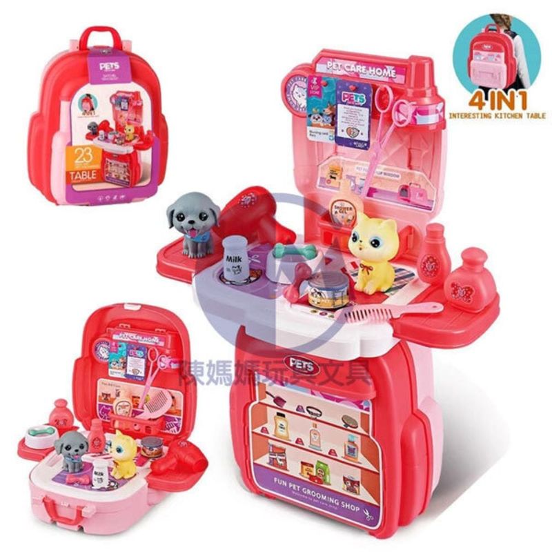 GENERICO - Set de Veterinaria Pets Fashionista Mochila Maletín 4 en 1