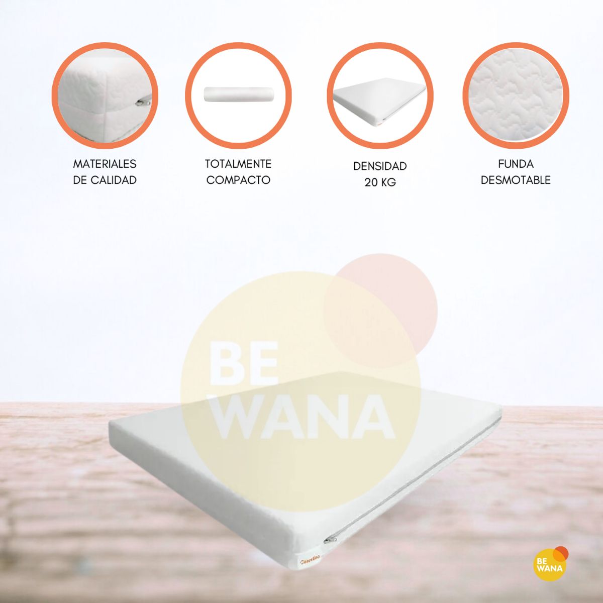 CARESTINO - Colchón Impermeable para Pack and Play «CARESTINO»