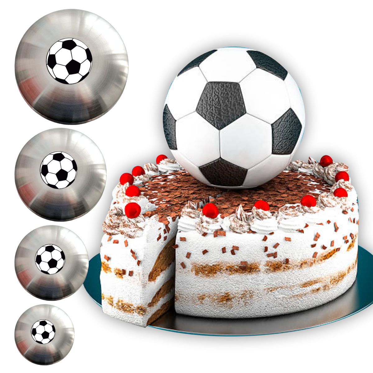 GENERICO - 4 Moldes de Pelota de Aluminio para Reposteria