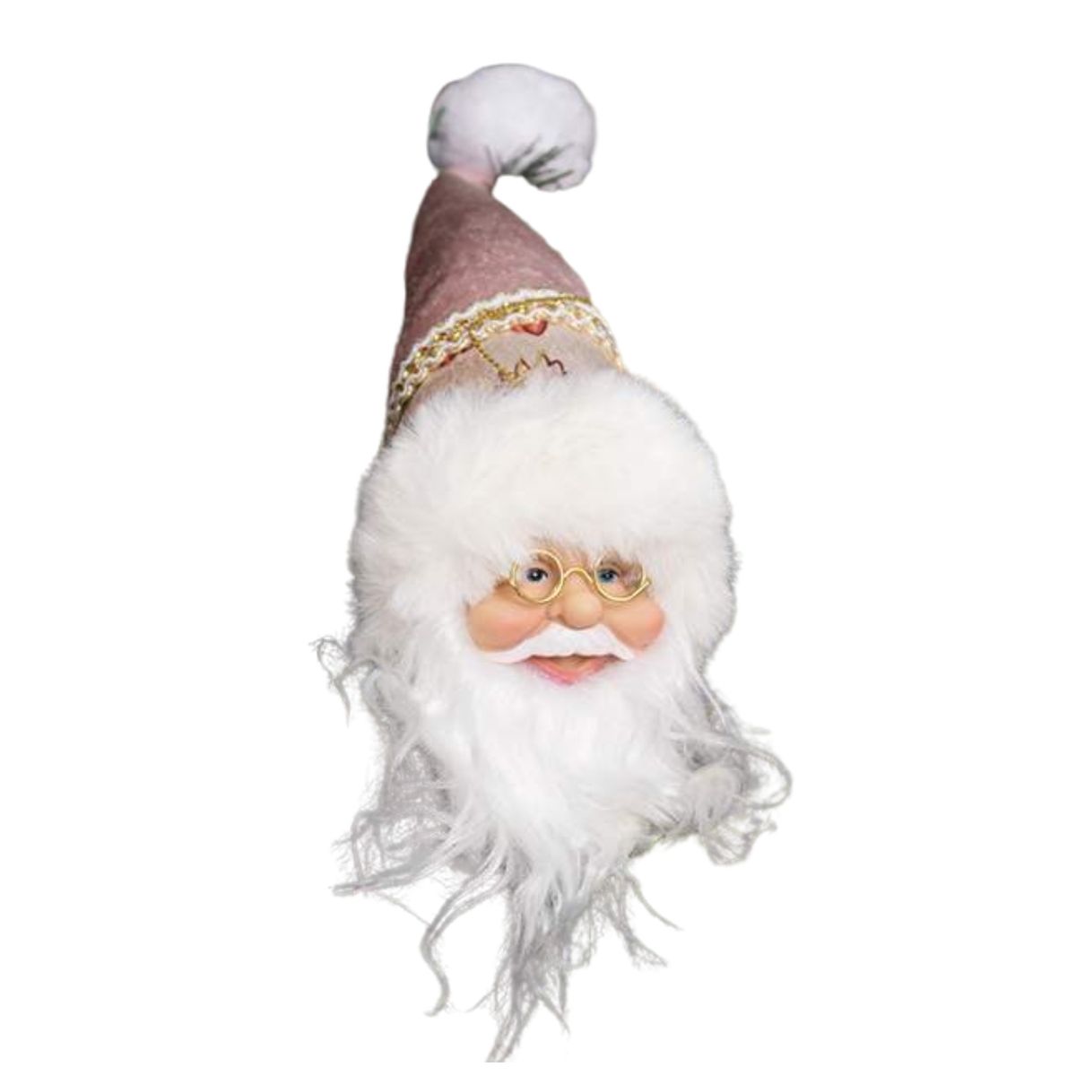 PANADECOR - Accesorios Árbol Navidad Panadecor Rostro Papa Noel 30Cm Rosado Poliresina