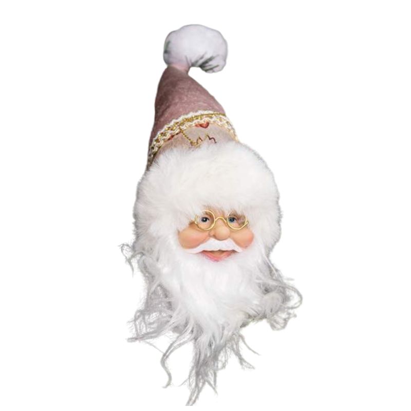 PANADECOR - Accesorios Árbol Navidad Panadecor Rostro Papa Noel 30Cm Rosado Poliresina