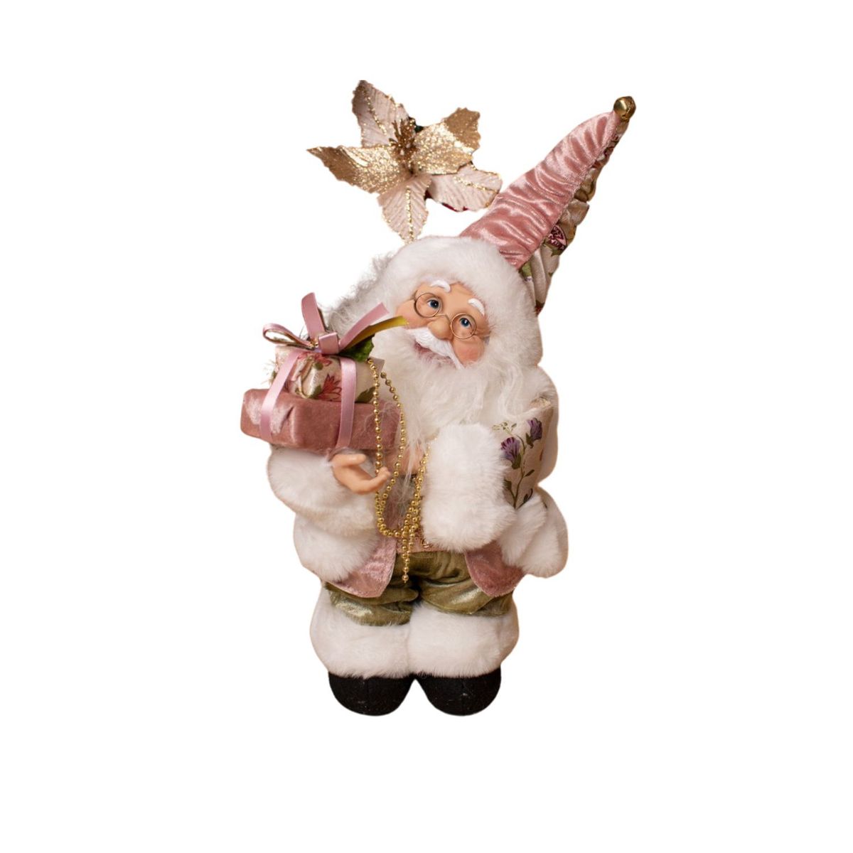 PANADECOR - Figura Decorativa Panadecor Papa Noel Musical Rosado 35Cm Poliresina