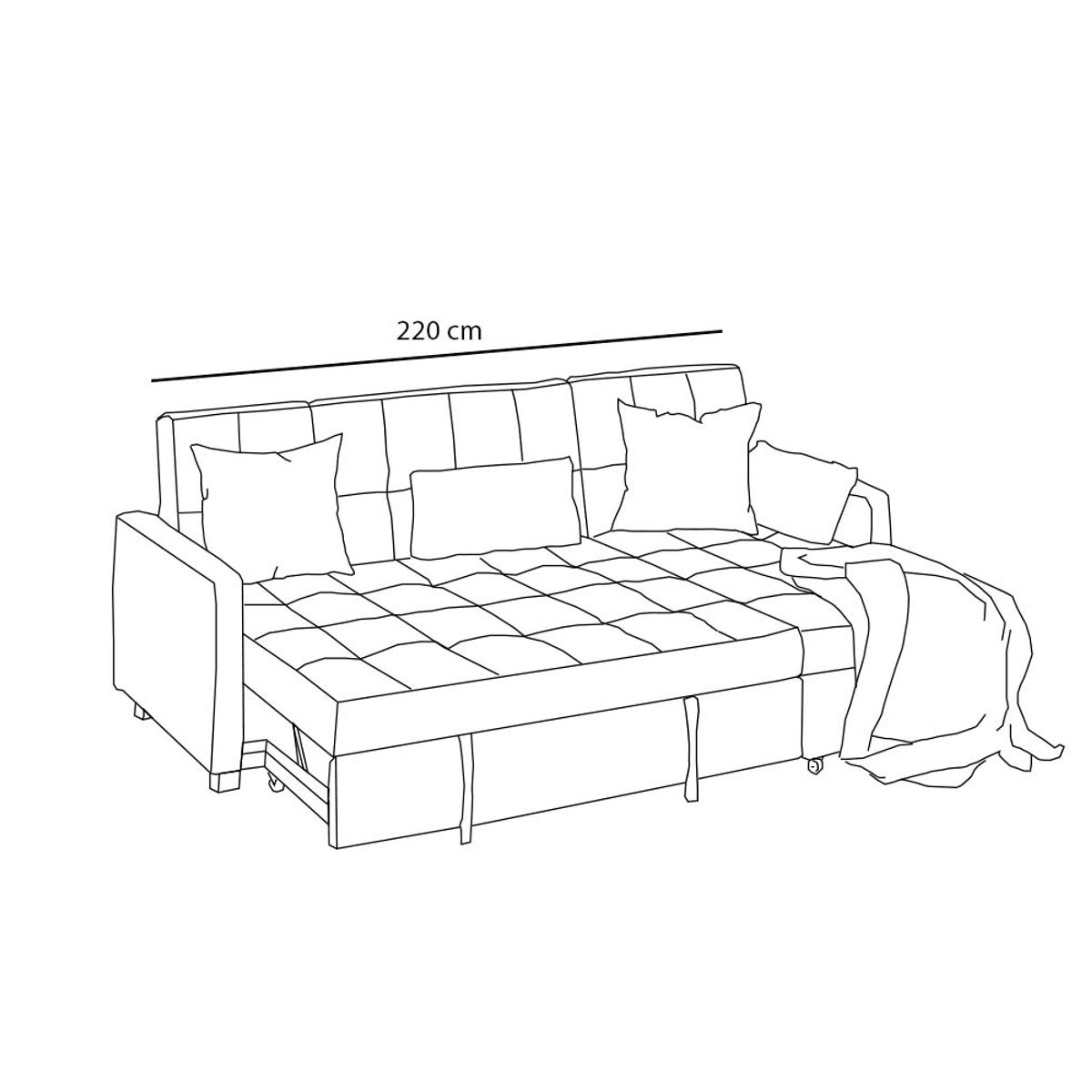 BARAKA HOME - Sofá Cama Multifuncional Rosoman con Almohadas 4 cuerpos - Jade