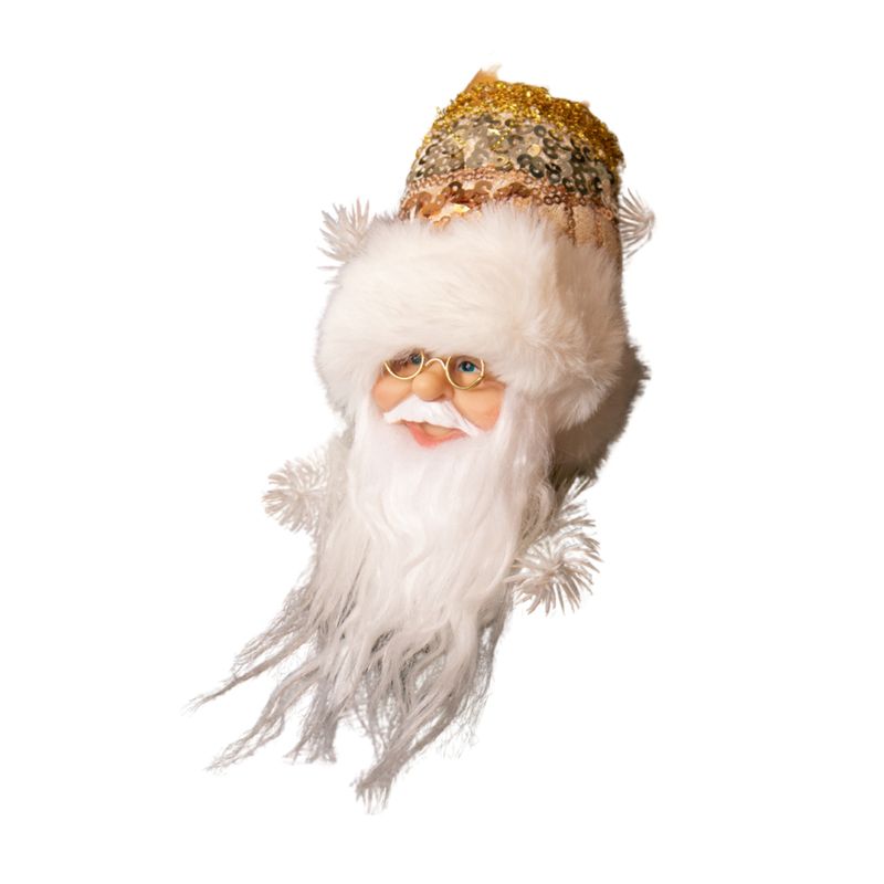 PANADECOR - Accesorios Árbol Navidad Panadecor Rostro Papa Noel 30Cm Dorado Poliresina