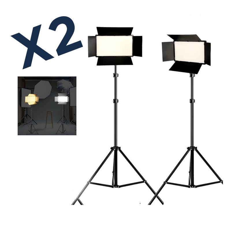 GENERICO - Paneles De Iluminación De Grabación De Luz Led Profesional Foto Kit X2