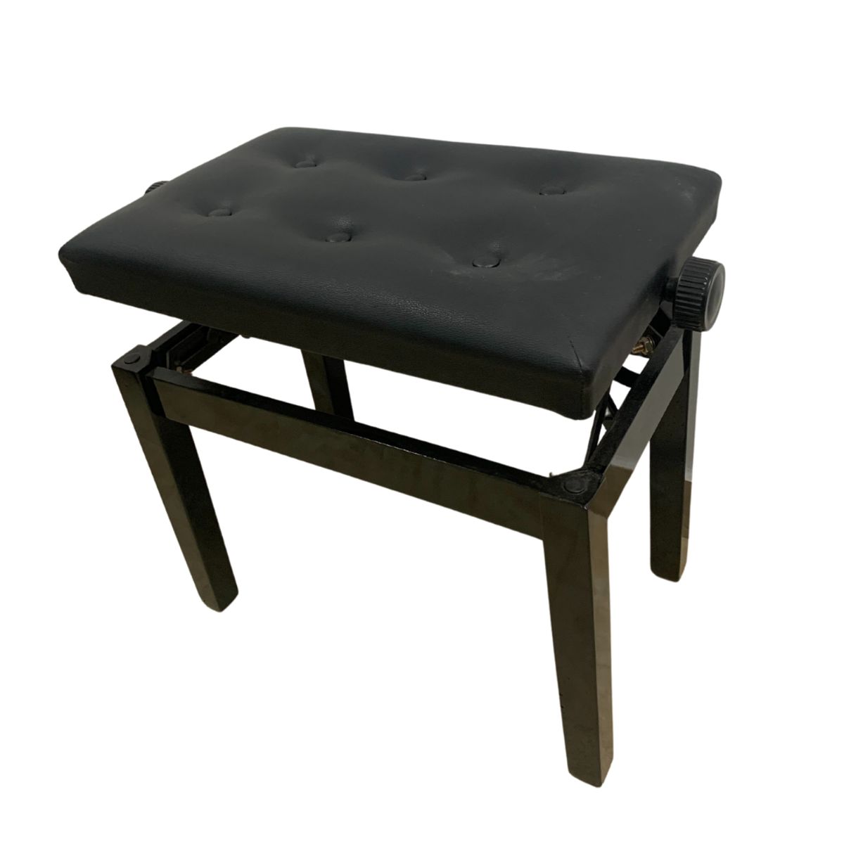 GENERICO - BANQUETA DE BASE DE MADERA CON COJIN COLOR NEGRO