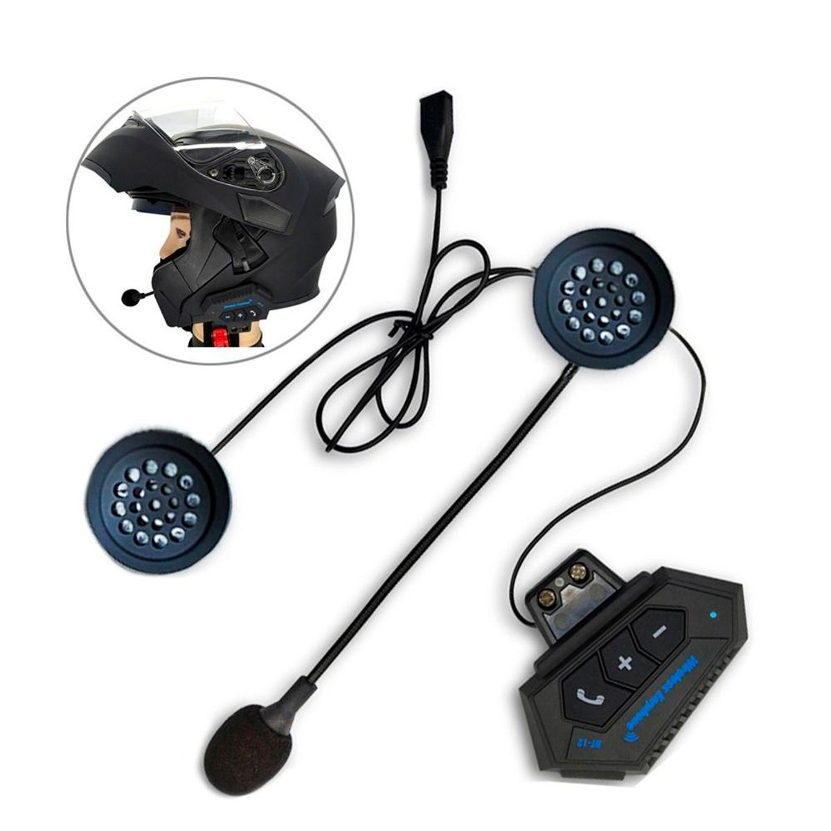 SEISA - Audifonos Bluetooth Para Casco Moto Auriculares Inalambrico Universal