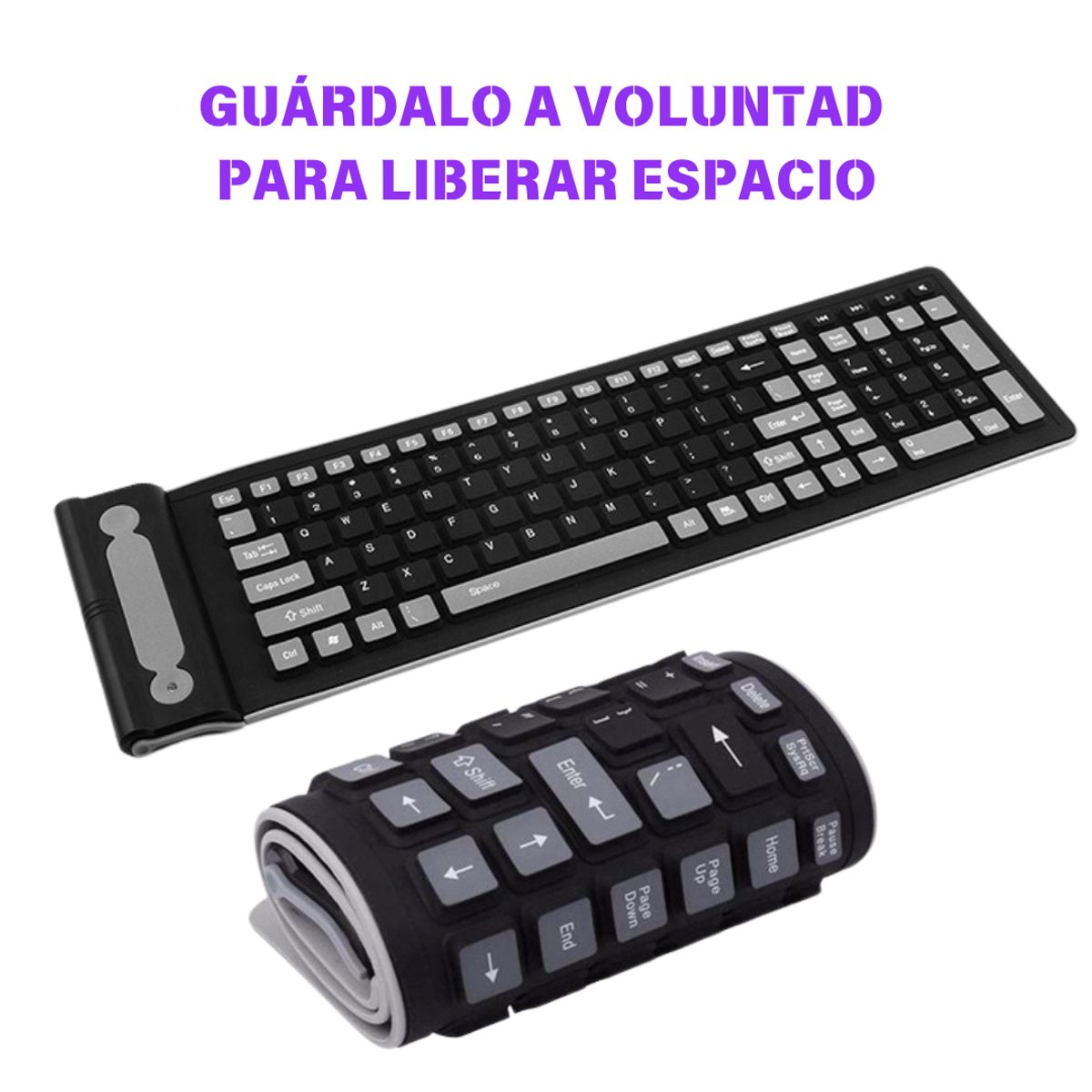 SEISA - Teclado Bluetooth Plegable 107 Teclas Impermeable SEISA ST-2030BT