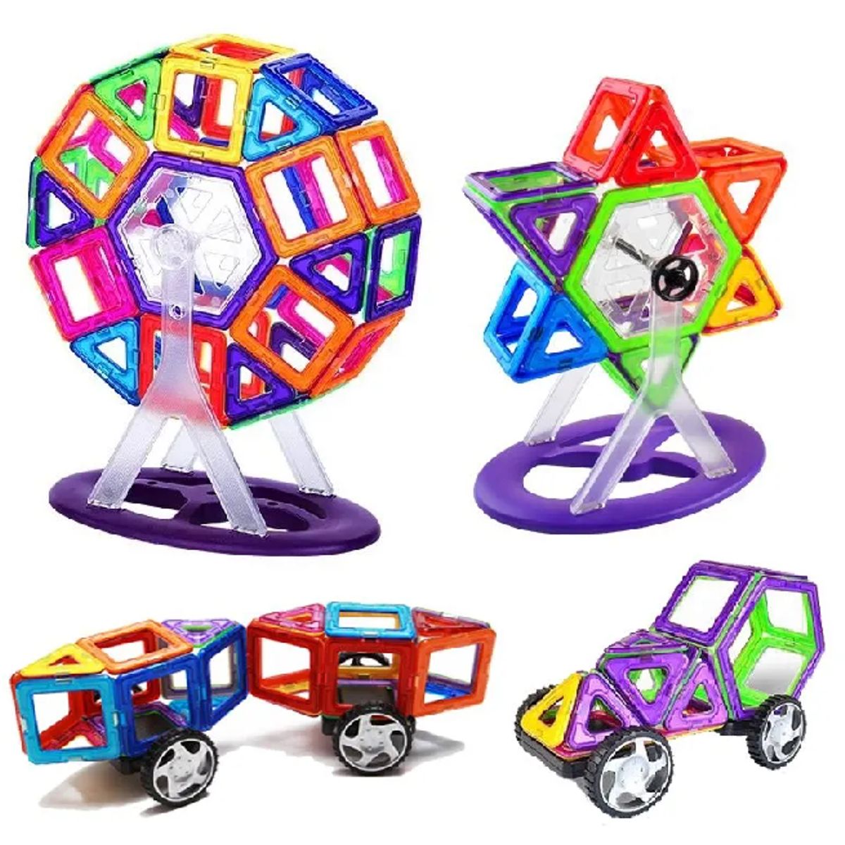 GENERICO - Juego Didactico Bloques de Construccion Magnetico 59pcs
