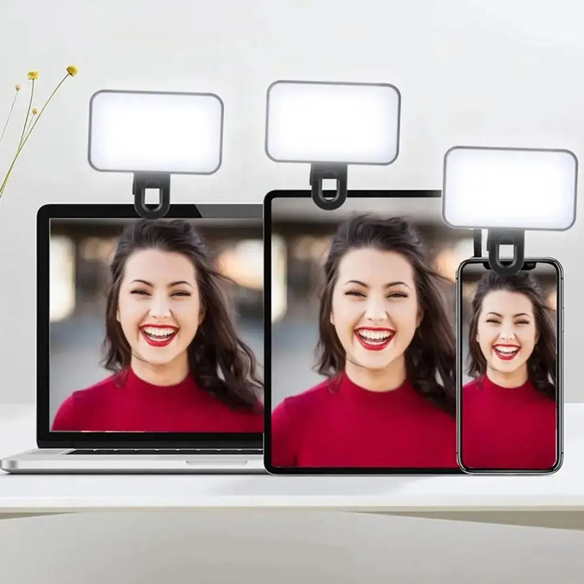 GENERICO - Mini Lámpara LED Portátil USB Clip Computadora Tablet Celular Genieka