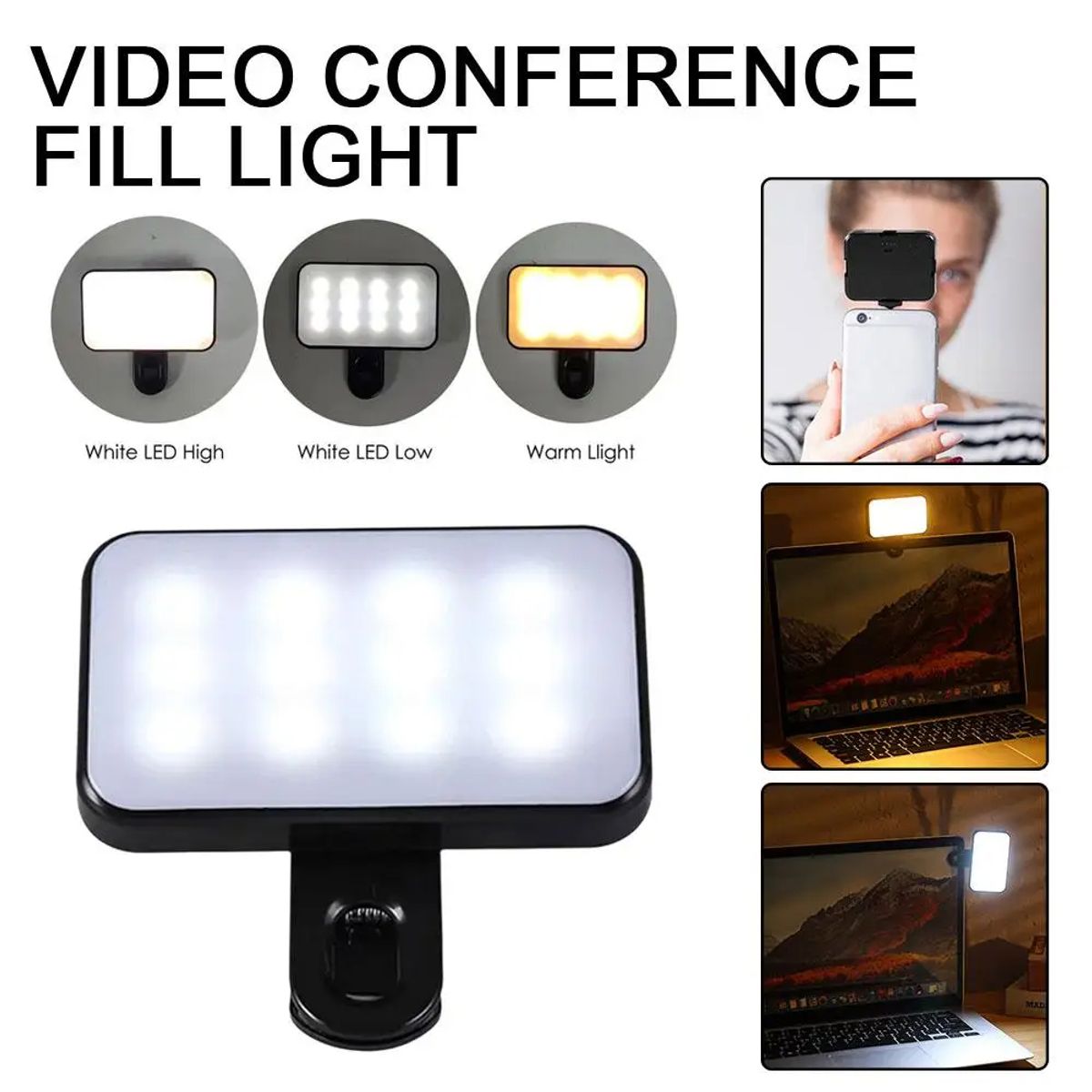 GENERICO - Mini Lámpara LED Portátil USB Clip Computadora Tablet Celular Genieka