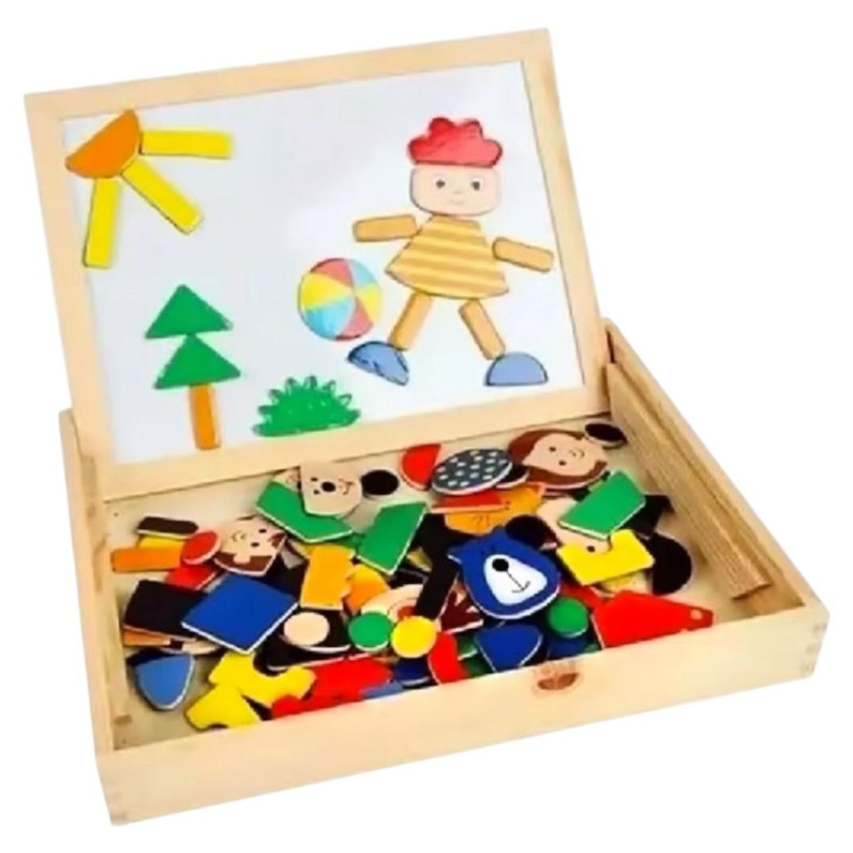 GENERICO - Pizarra Magnetica de Madera De Dibujo Para Niños