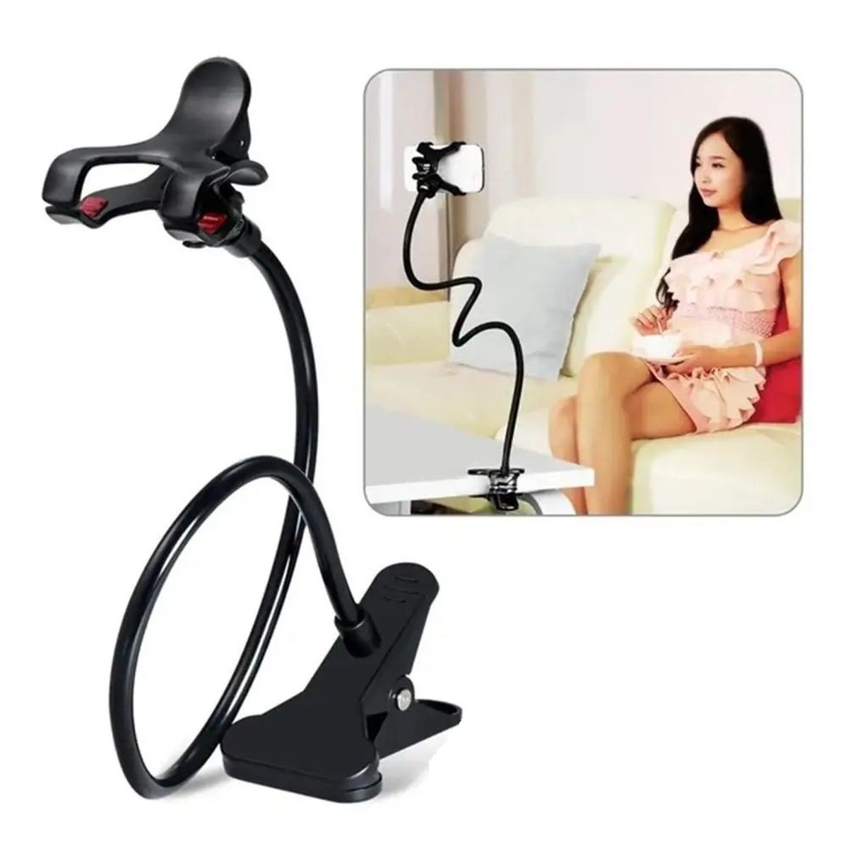 GENERICO - Soporte Universal  Smartphone Phone Holder Clip Flexible 360 Genieka