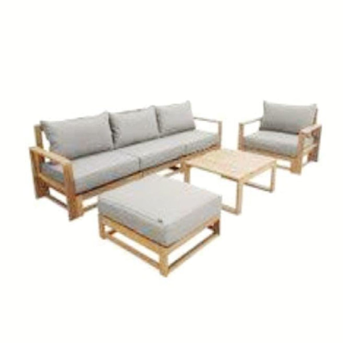 MOBILIARI - Juego de Terraza o Jardín Black Friday Reece Standard 3-1 cuerpos + Banca + Mesita - Gris