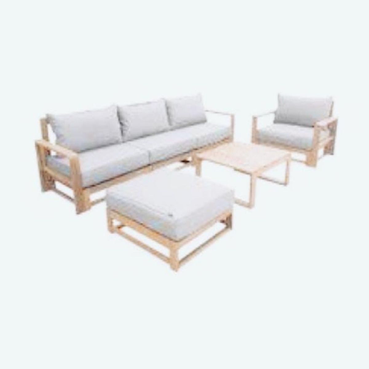 MOBILIARI - Juego de Terraza o Jardín Black Friday Reece Standard 3-1 cuerpos + Banca + Mesita - Blanco