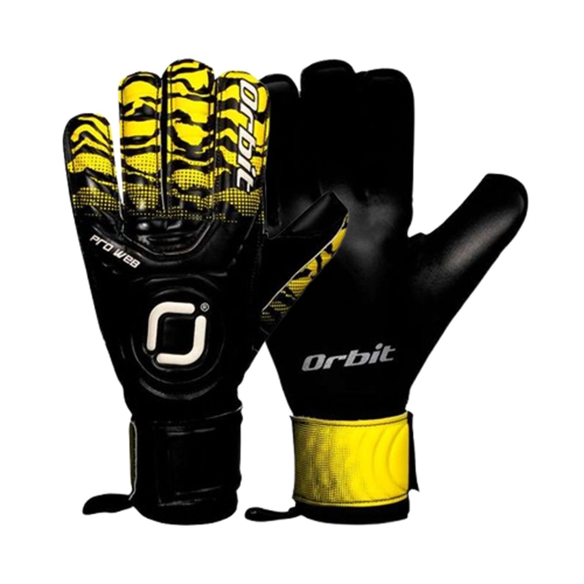 ORBIT - GUANTES DE ARQUERO PORTERO FÚTBOL MODELO PRO WEB ORBIT ADULTO AMARILLO