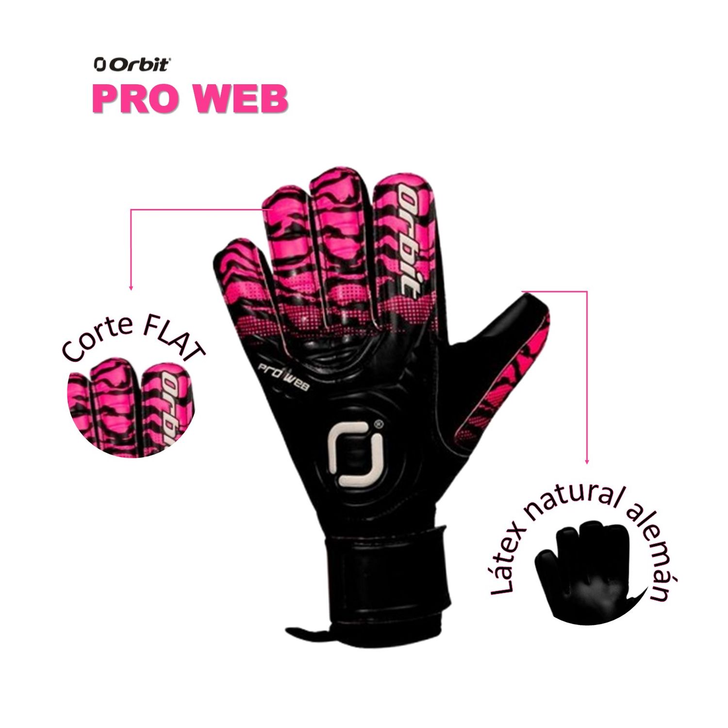 GUANTES DE ARQUERO PORTERO FÚTBOL MODELO PRO WEB ORBIT ADULTO