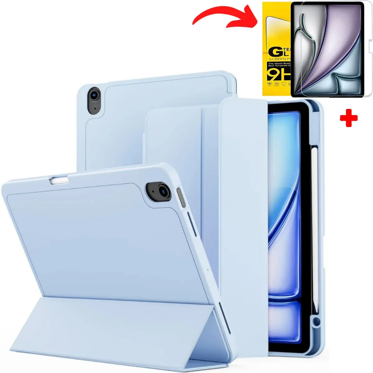 GENERICO - MICA + Funda Smart Case Para iPad Air 11 M3 2025  M2 2024 - CELE