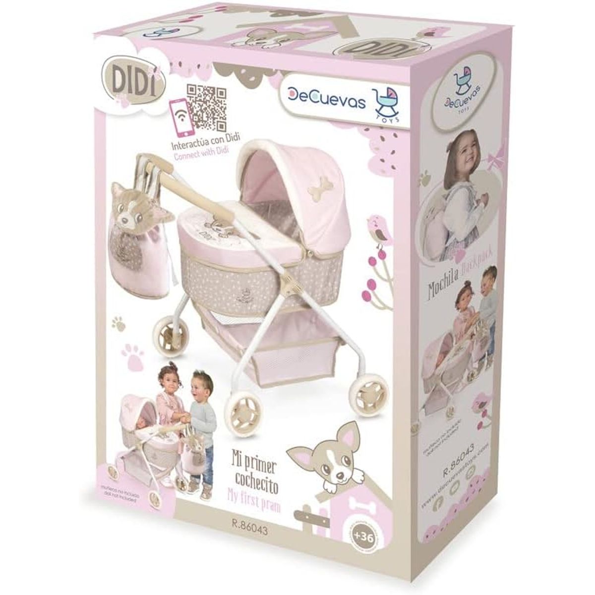 DECUEVAS TOYS - Coche de Muñecas 3 en 1 Colección DIDi