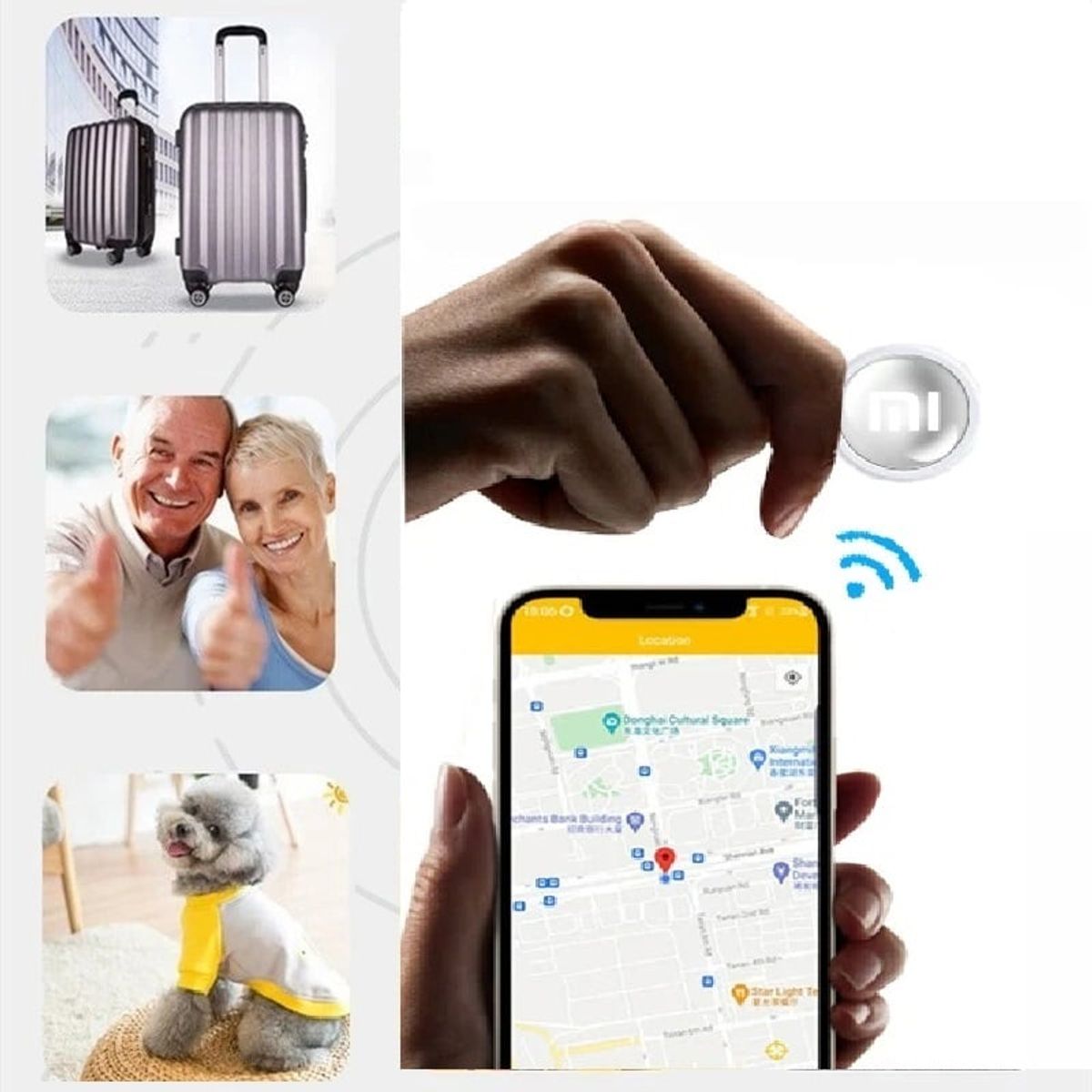 GENERICO - Mini Localizador Inteligente Alarma + Cover Anti Perdida Genieka