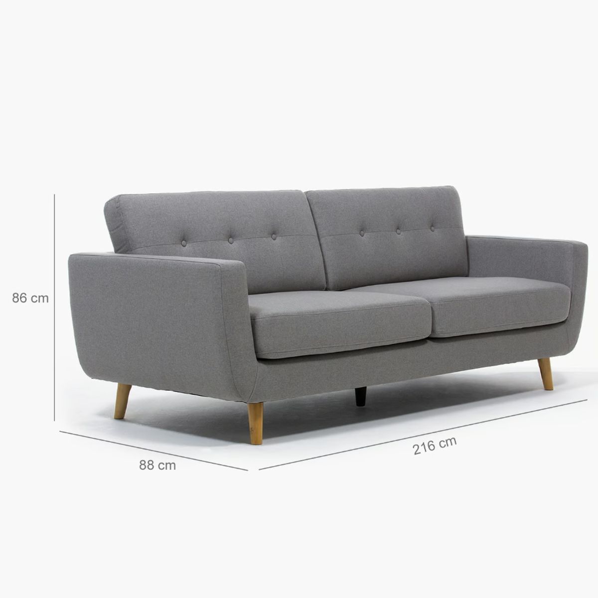 HOGAR & SPACIOS - HYS SOFA 3 CUERPOS CAIRO GRIS