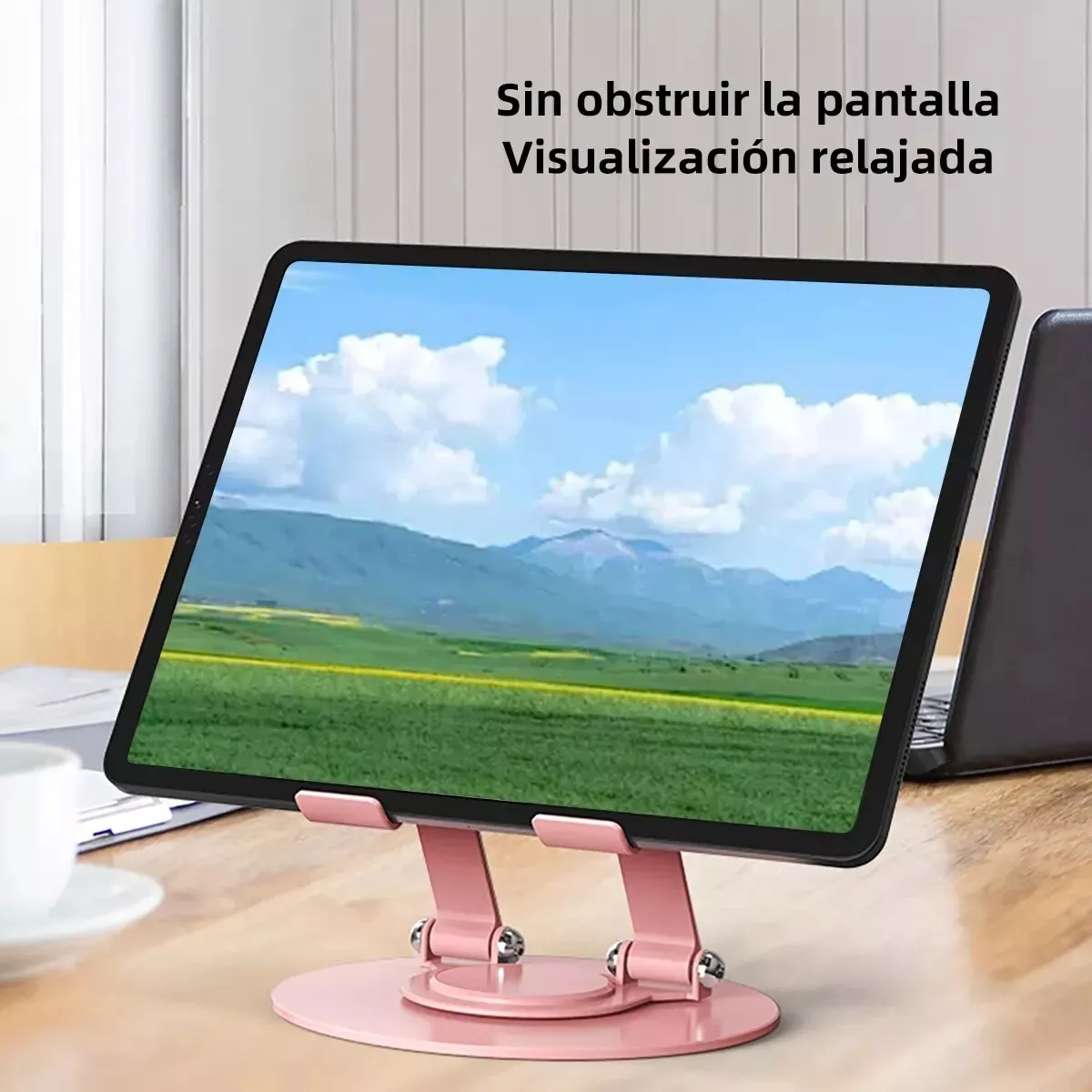 GENERICO - Soporte Base de Aluminio Para Celulares Tablets Ipad Giro 360°